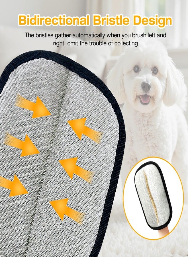 PEAKCLOUDS 2 Pcs Reusable Electrostatic Pet Hair Remover Glove & Magic Brush, Cat & Dog Hair Removal Grooming Gloves for Furniture, Couch, Carpet, Car Seat, Clothes - Image 3